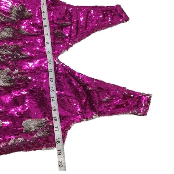 Free People Pink Sequin Sleeveless Shift Mini Dress New Without Tag Size Medium - Picture 6 of 12
